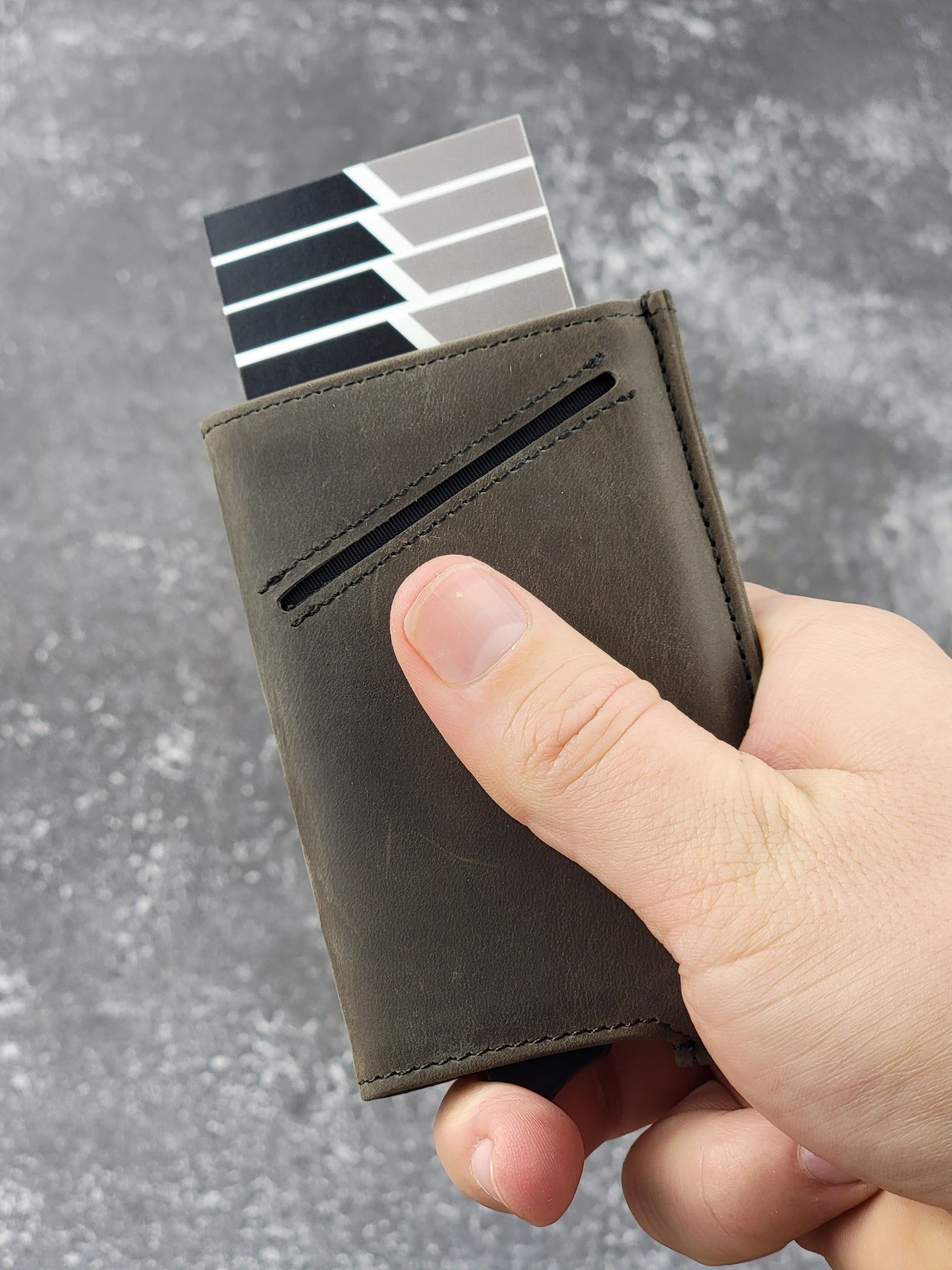 RFID Trigger Wallet - Grey Cowhide