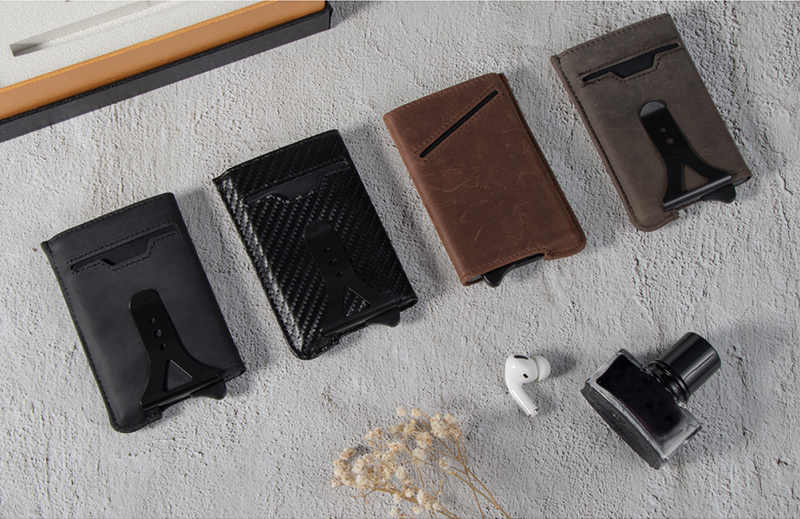 Cowhide RFID Trigger Wallet