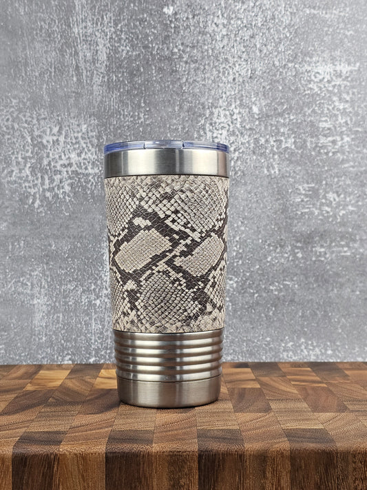 Cowhide Insulated Tumblers - Snake Skin Style