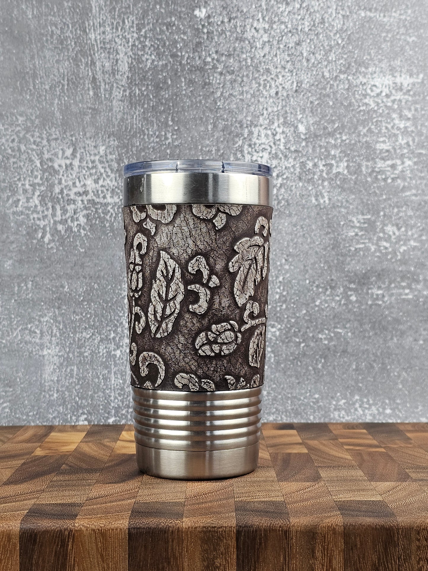 Cowhide Insulated Tumblers - Brown Floral