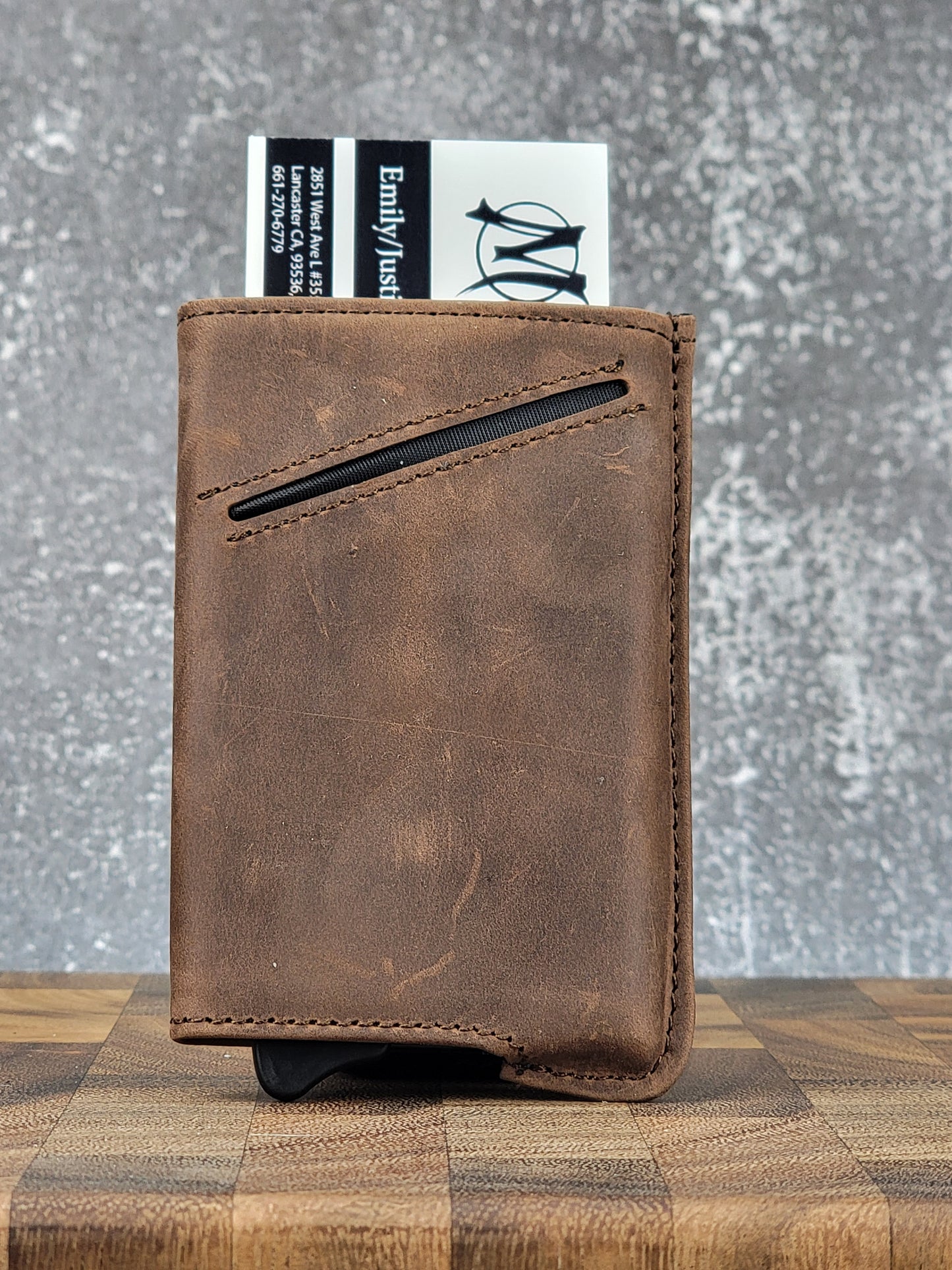 RFID Trigger Wallet -Brown Cowhide