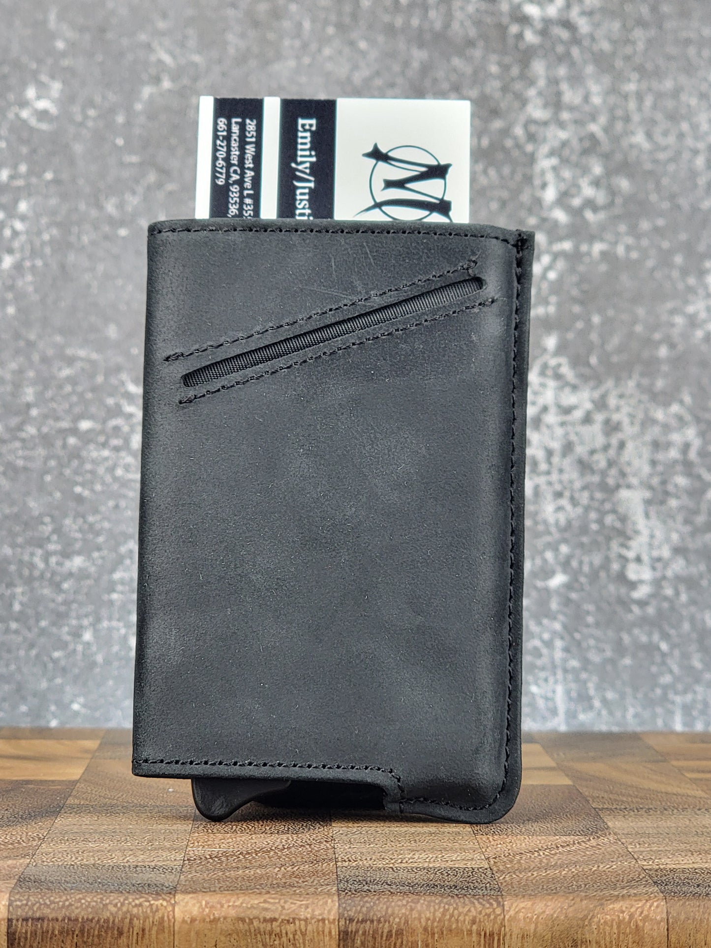 RFID Trigger Wallet -Black Cowhide