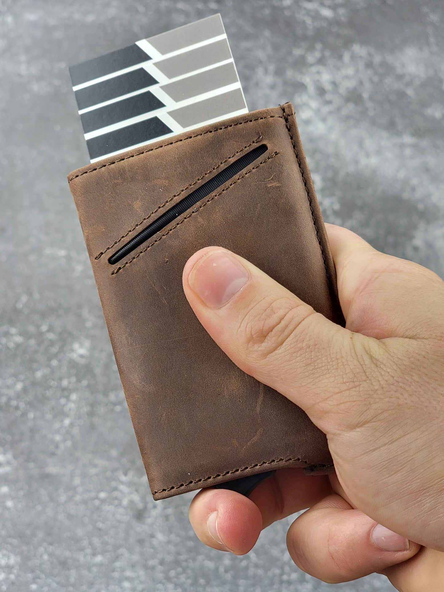 RFID Trigger Wallet -Brown Cowhide