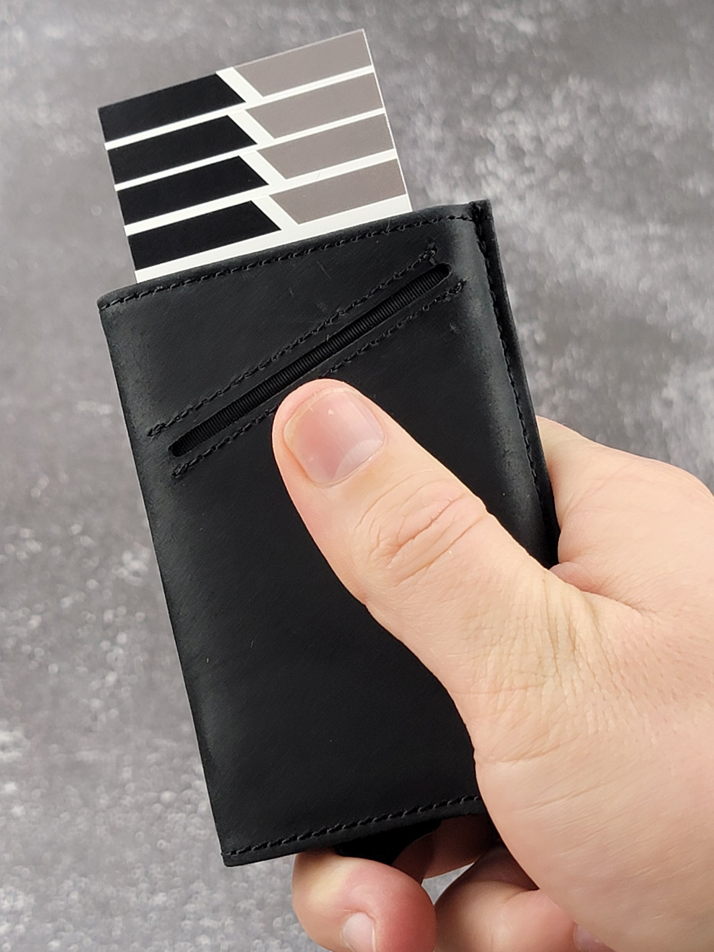 RFID Trigger Wallet -Black Cowhide