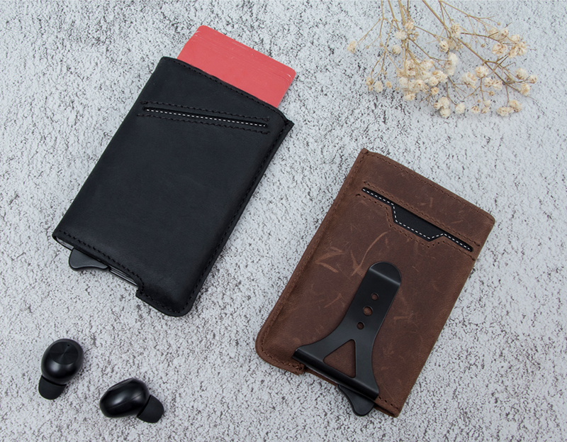 RFID Trigger Wallet -Brown Cowhide