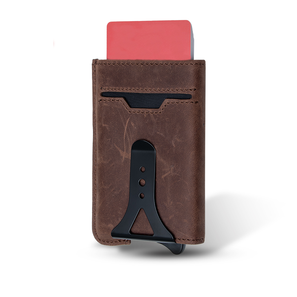 RFID Trigger Wallet -Brown Cowhide