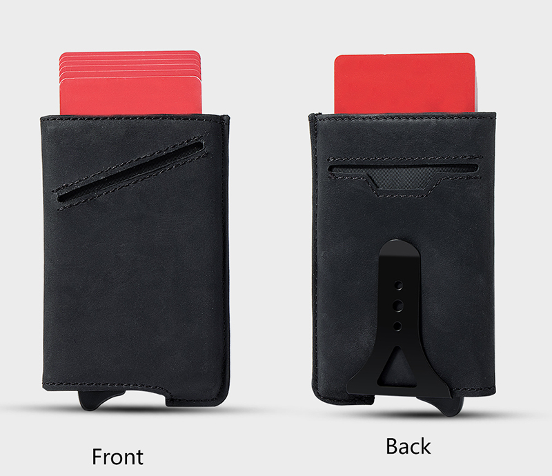 RFID Trigger Wallet -Black Cowhide